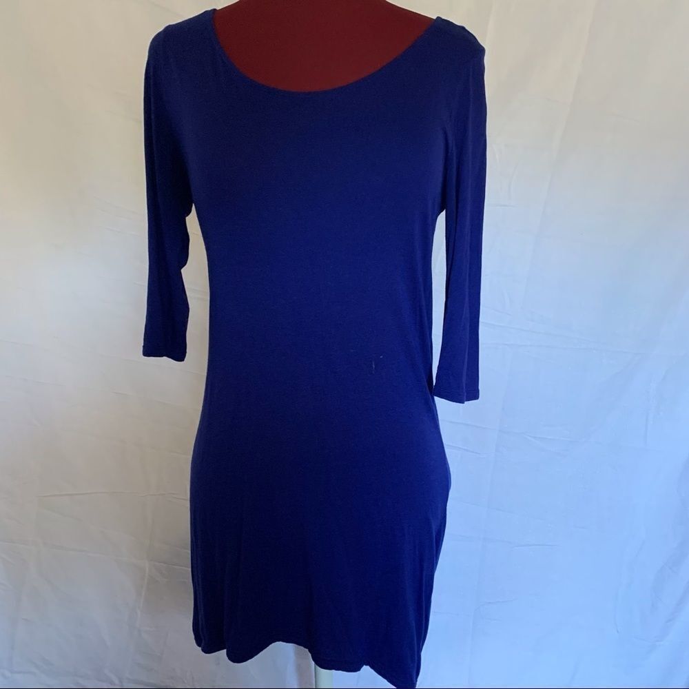 Blue Long-Sleeved Dress